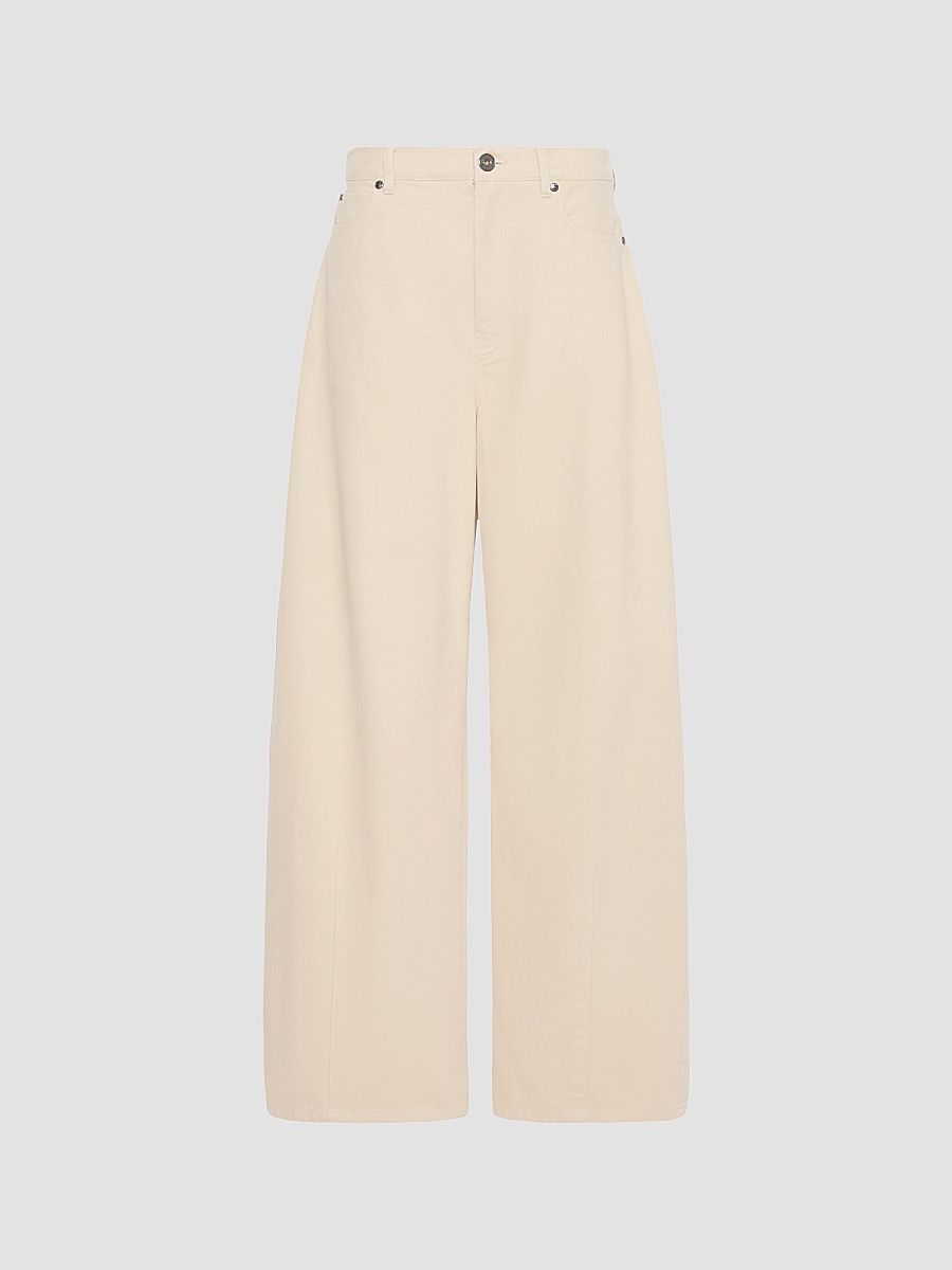 Women's Cotton Drill Trousers - Ivory - Size 14