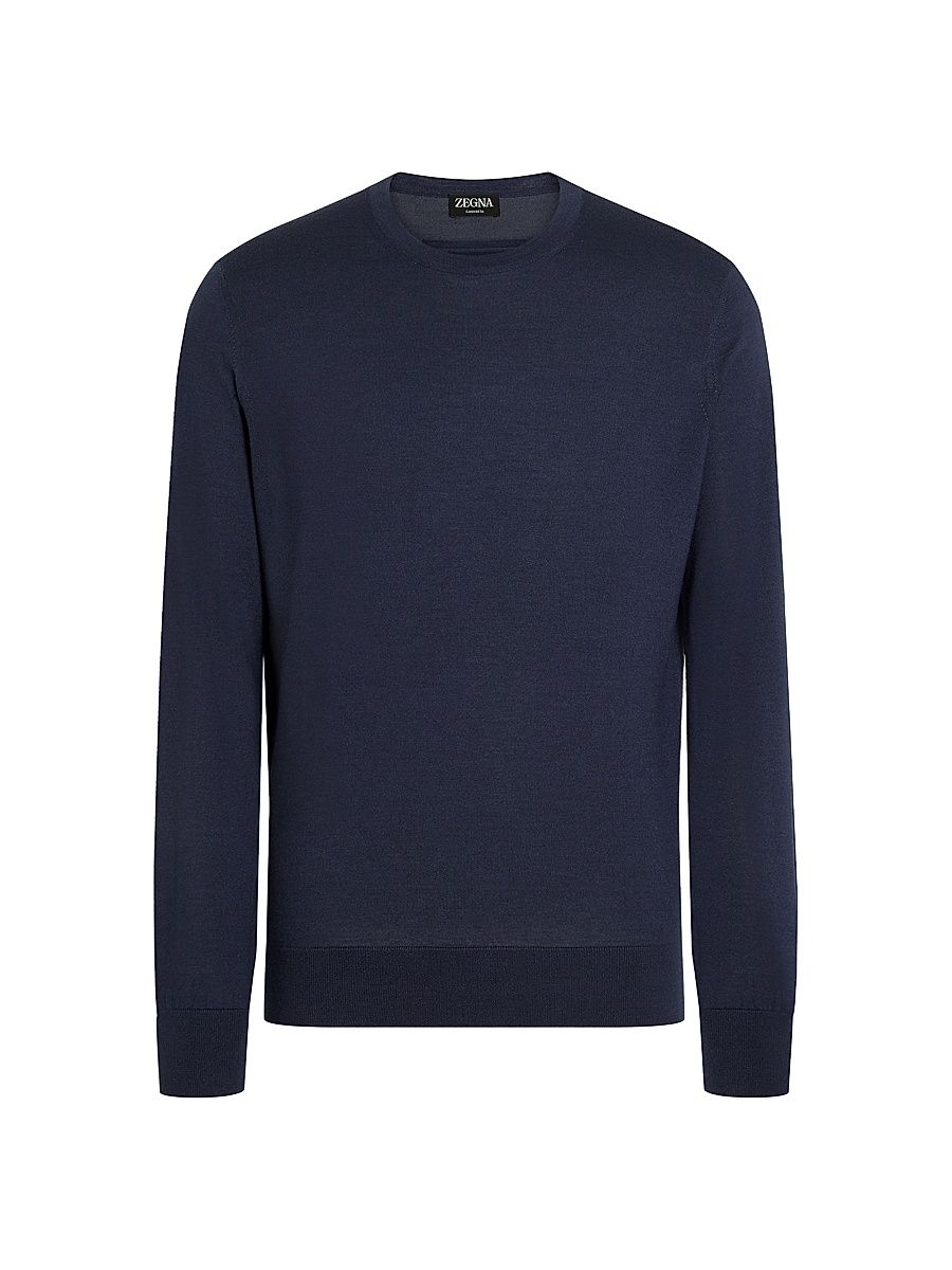 Men's Cashseta Crewneck Sweater - Light Blue - Size 44