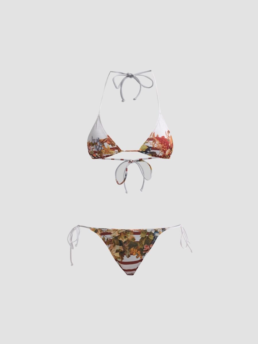 Jean Paul Gaultier Women's Marinière Grape Two-Piece Bikini - Light Blue Multicolor - Size Small