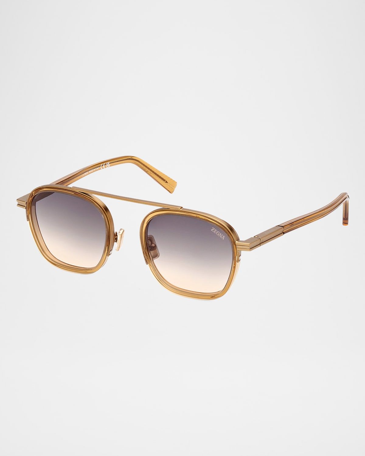 Men & apos;s ORIZZONTE Geometric Acetate and Metal Sunglasses