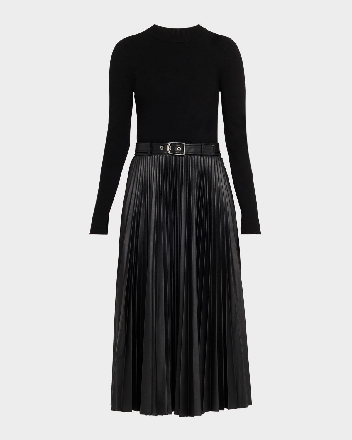 Abilene Mixed-Media Midi Dress