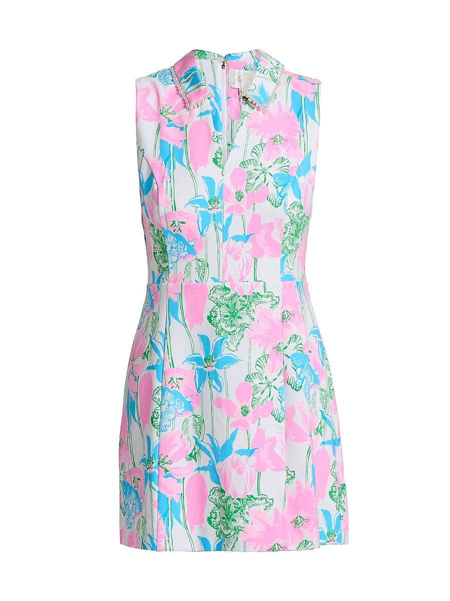 Women's Twila Printed Skirted Romper - Resort White Viney Liney - Size 14