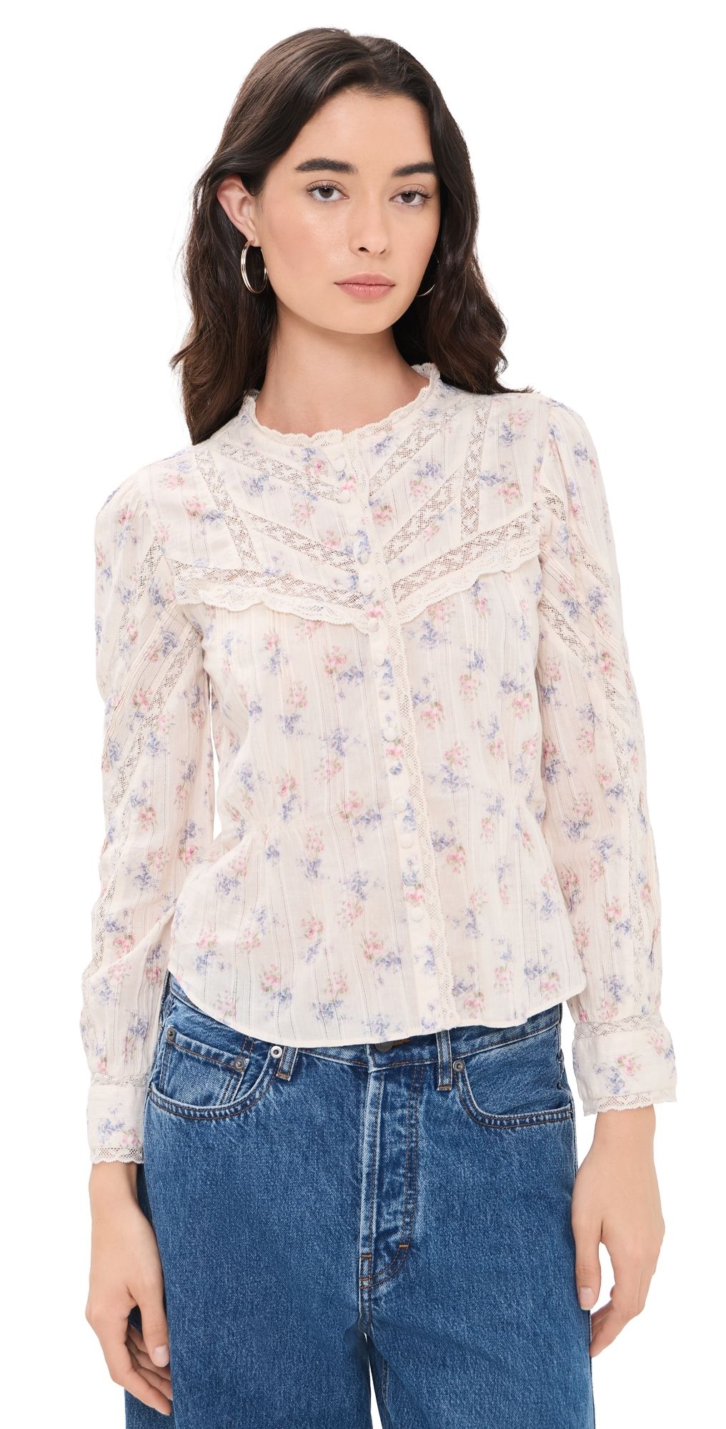 LoveShackFancy Miah Top Antique Vanilla XL
