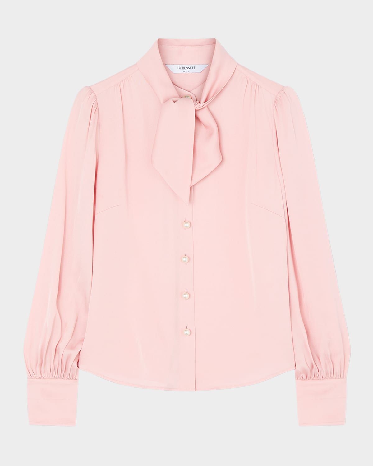 Hall Tie-Neck Crepe Blouse