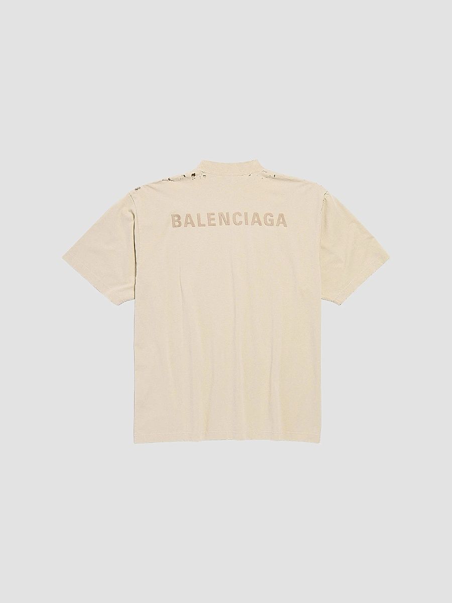 Balenciaga Men's Medium Fit T-Shirt - Beige - Size XS