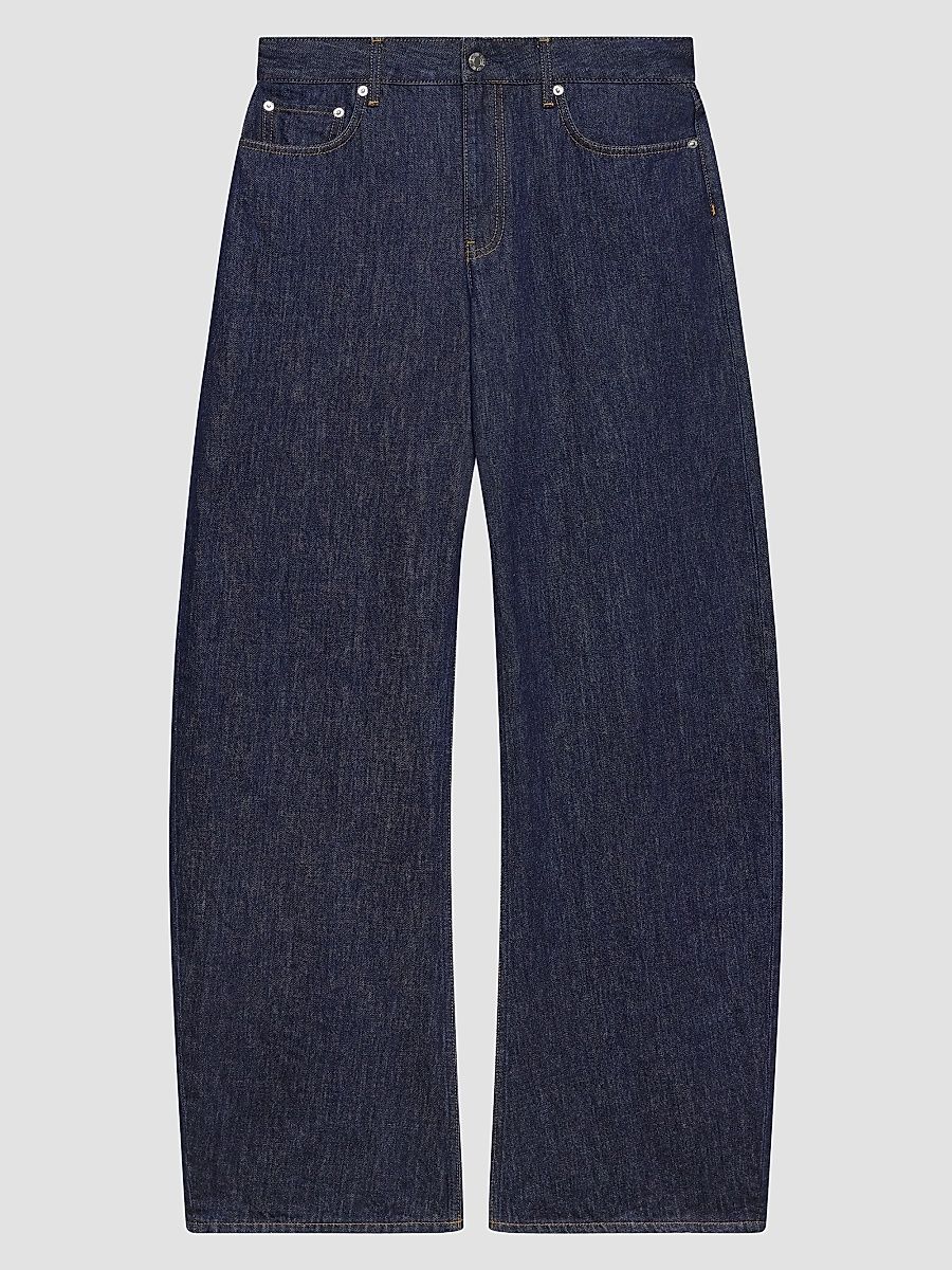 Women's Saddle Cotton Barrel-Leg Jeans - Rinsed Indigo - Size 32