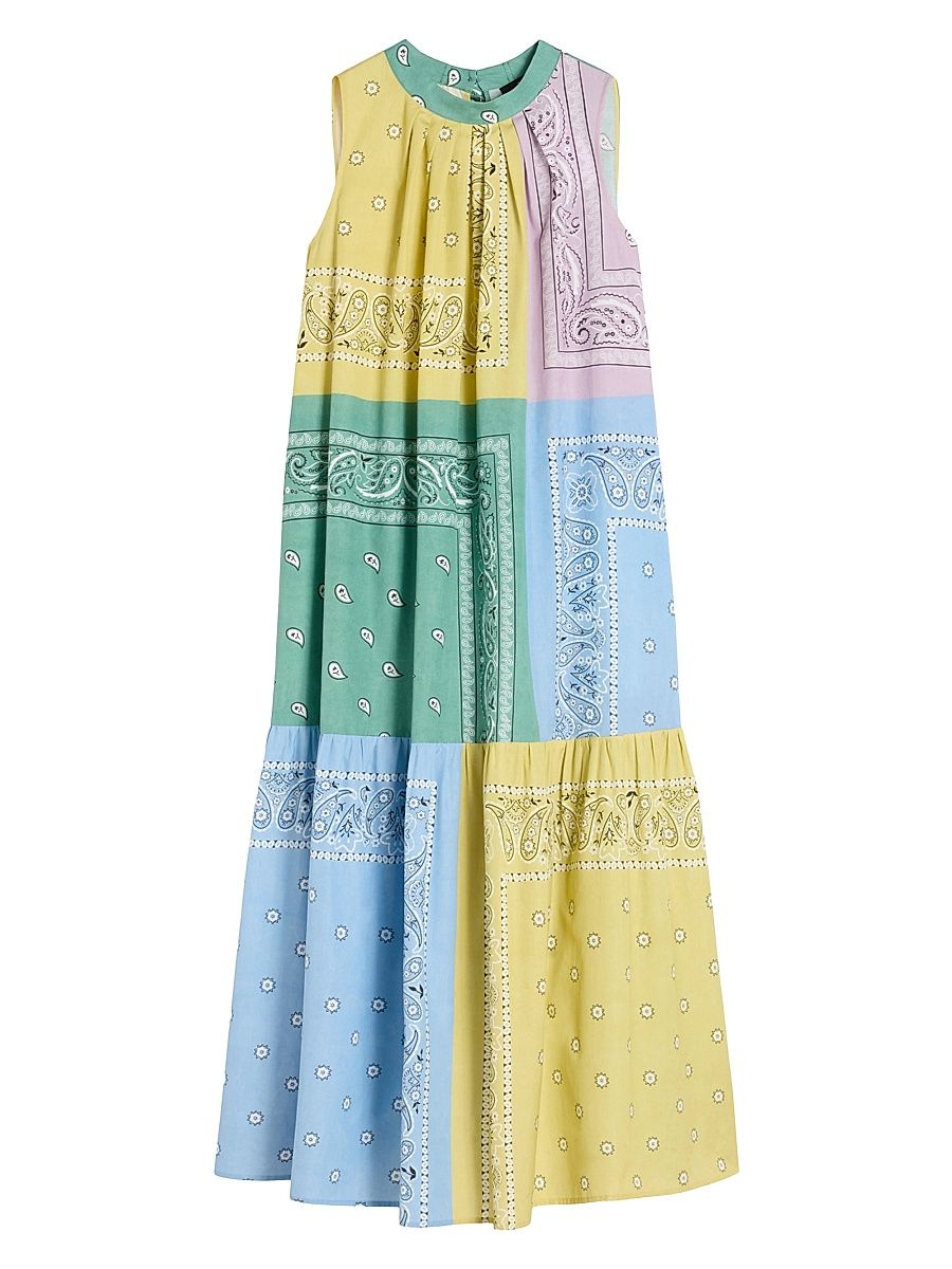 Women's Printed Cotton Poplin Dress - Multicolour - Size 16