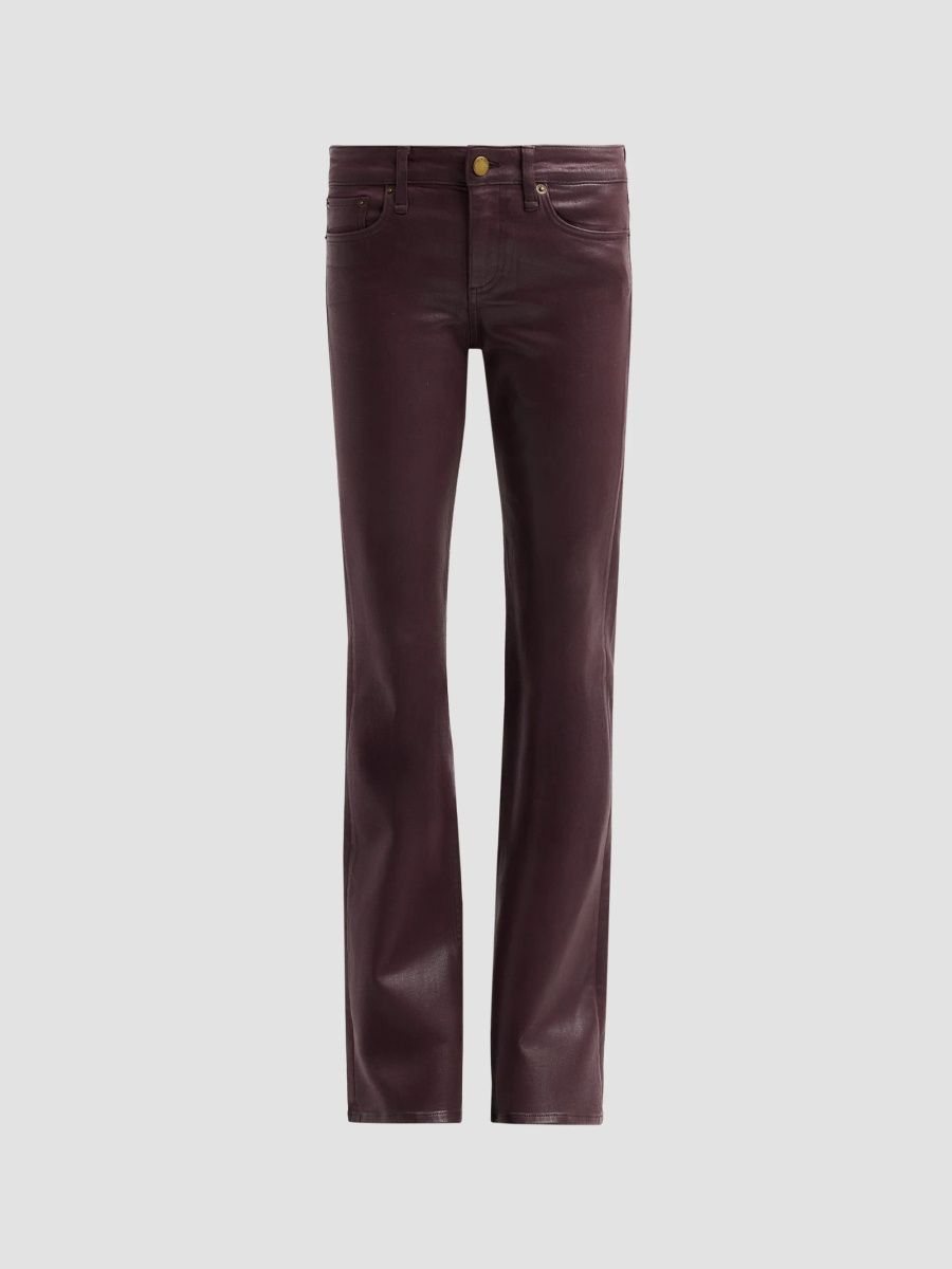 rag & bone Women's Flexi Kinsley Full Coated Bootcut Jeans - Coated Burgundy - Size 28