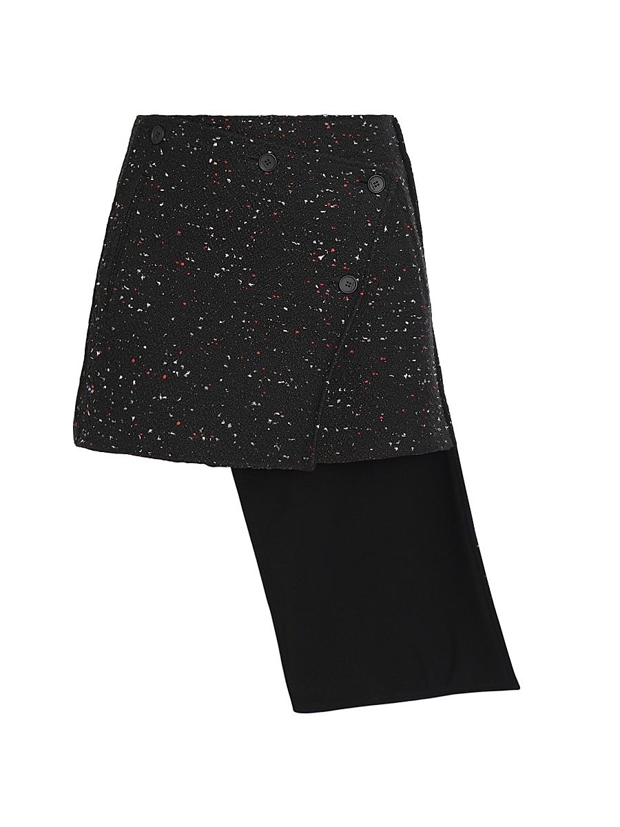 Women's Oblique Tweed Miniskirt - Black - Size 10