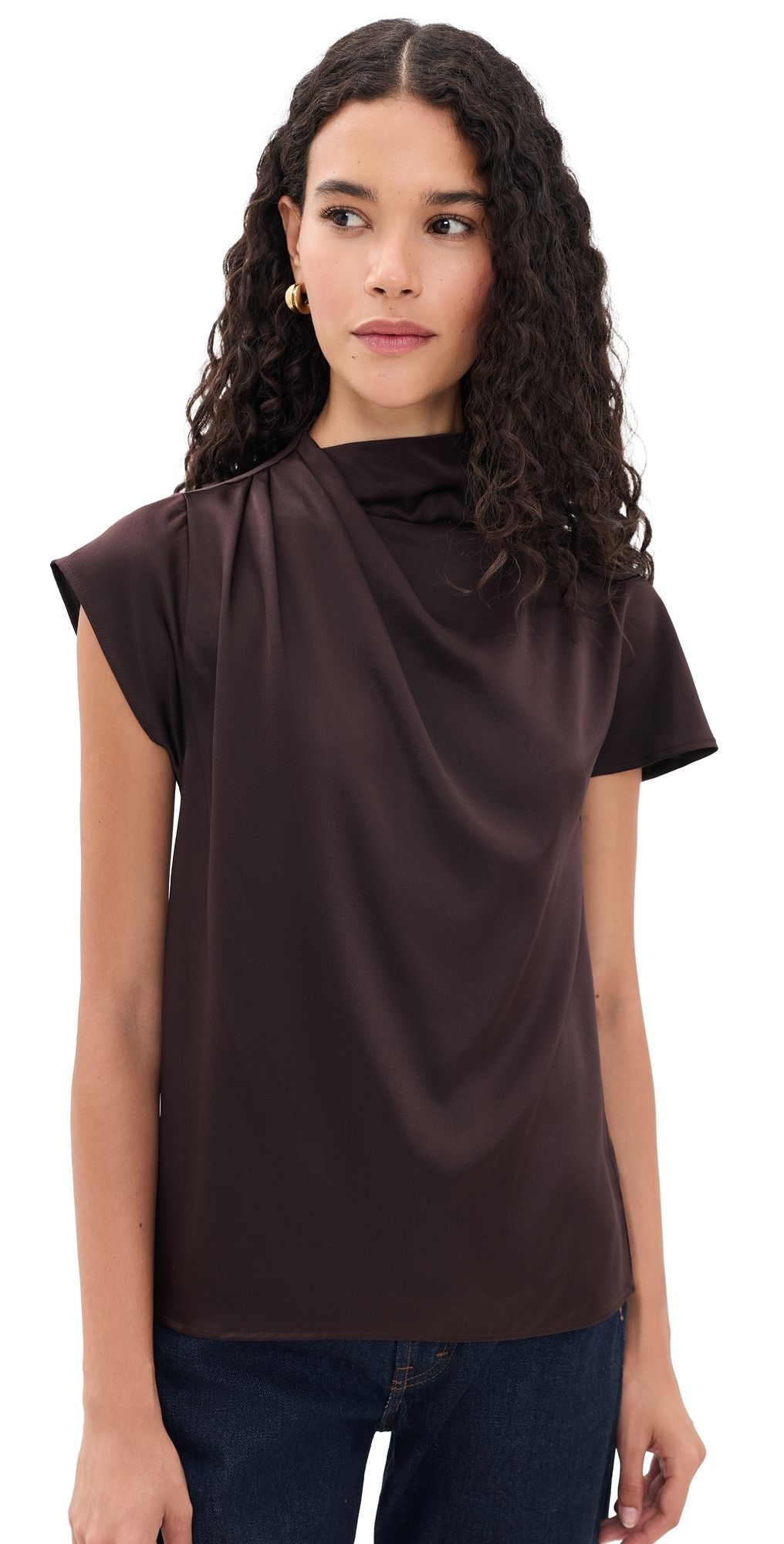 STAUD Davina Silk Top Earth 6