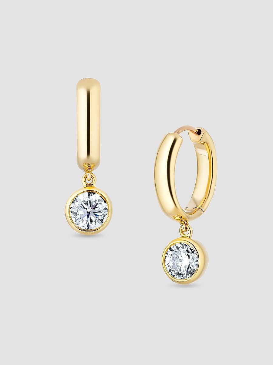 Women's 18K Yellow Gold & 1.00 TCW Diamond Drop Earrings - Yellow Gold