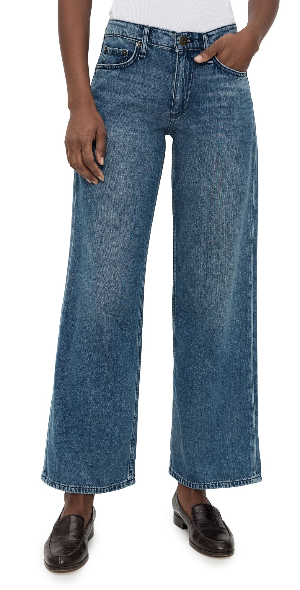 rag & bone Featherweight Saige Ankle Straight Jeans River 30