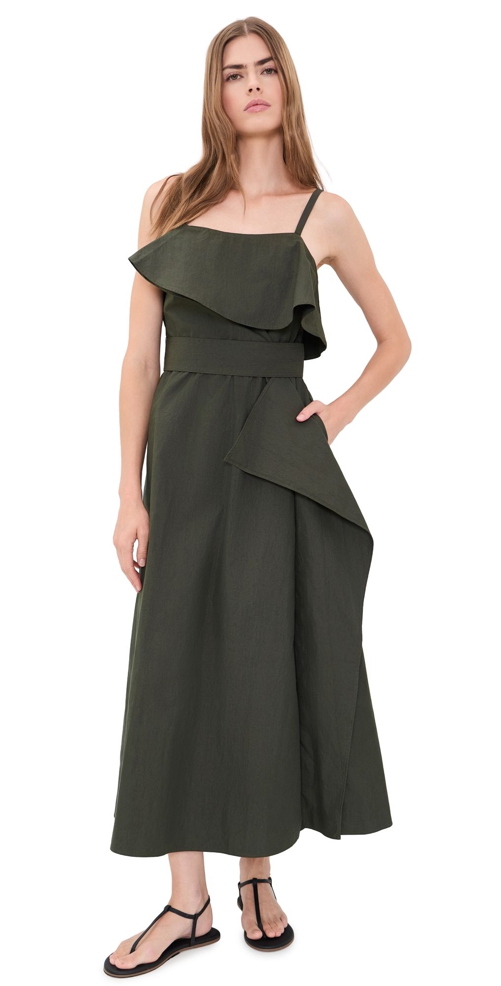 Proenza Schouler White Label Reign Midi Dress Willow 10