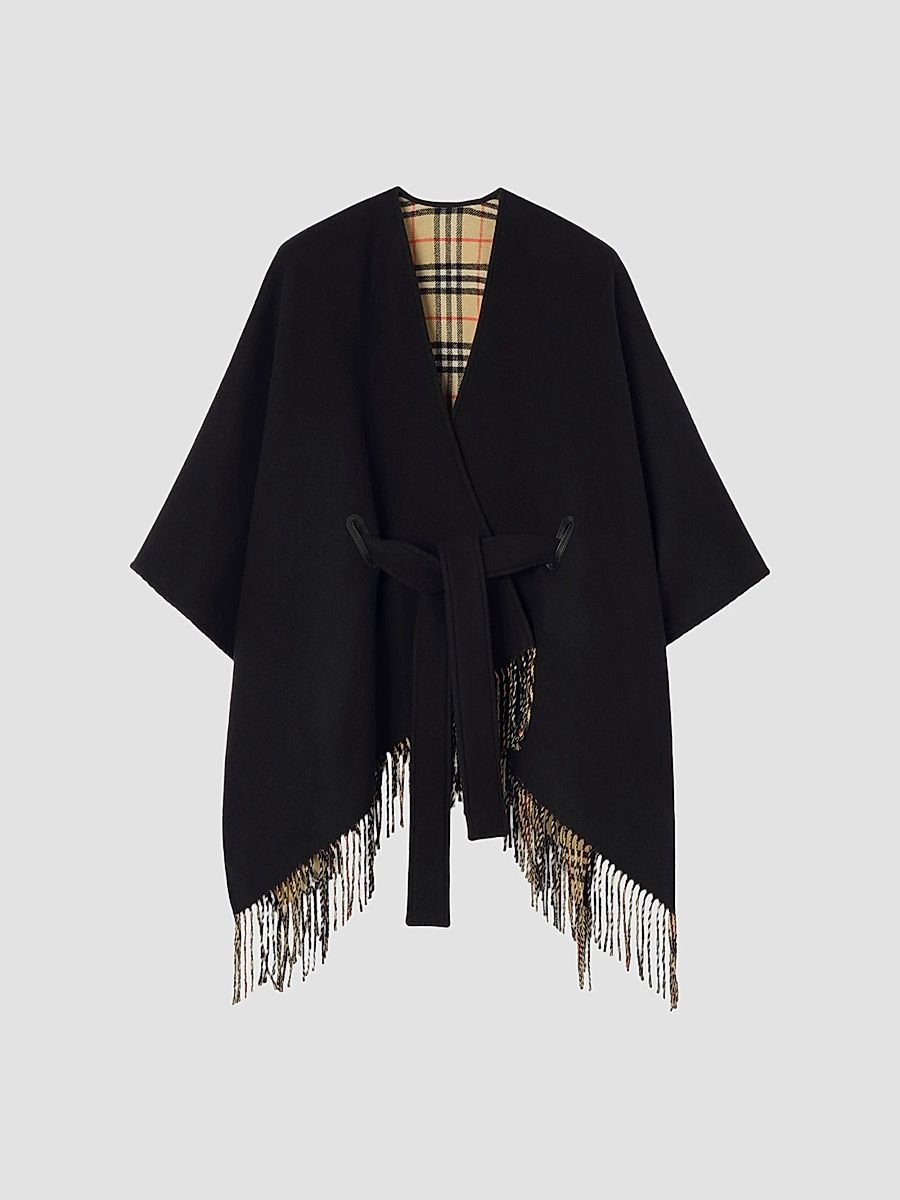 Women's Tay Wool Cape - Black Sand