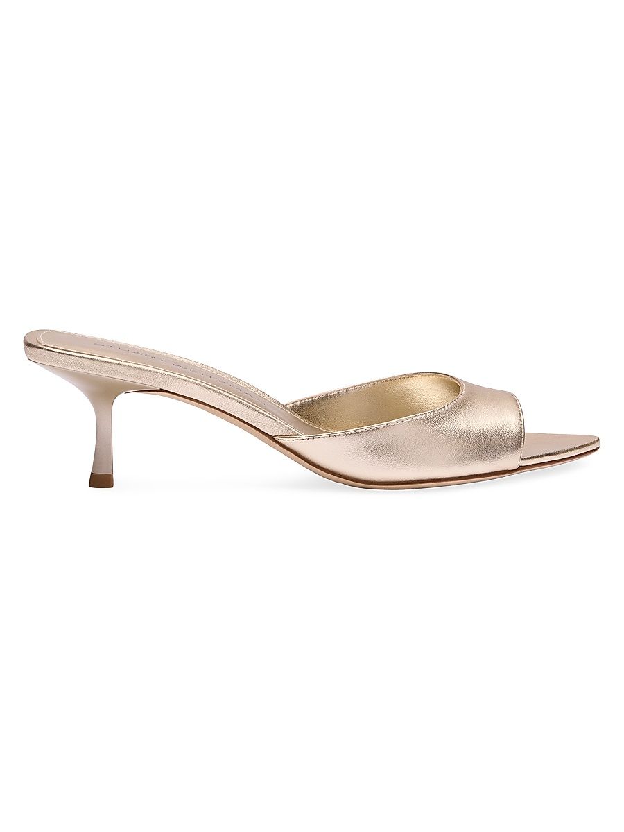 Women's Lexington 50MM Leather Mules - Light Gold - Size 9.5