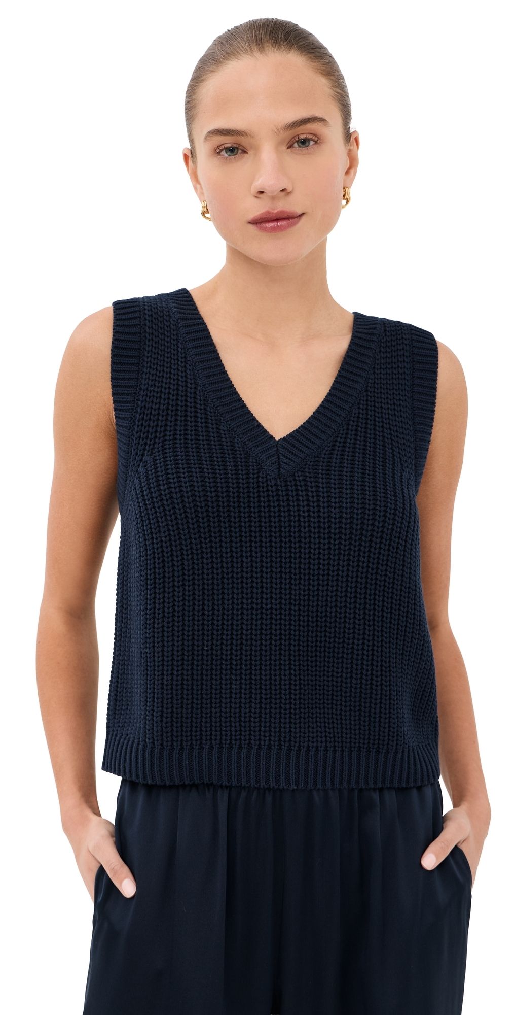 Sablyn Lili V Neck Tank Midnight Navy XS