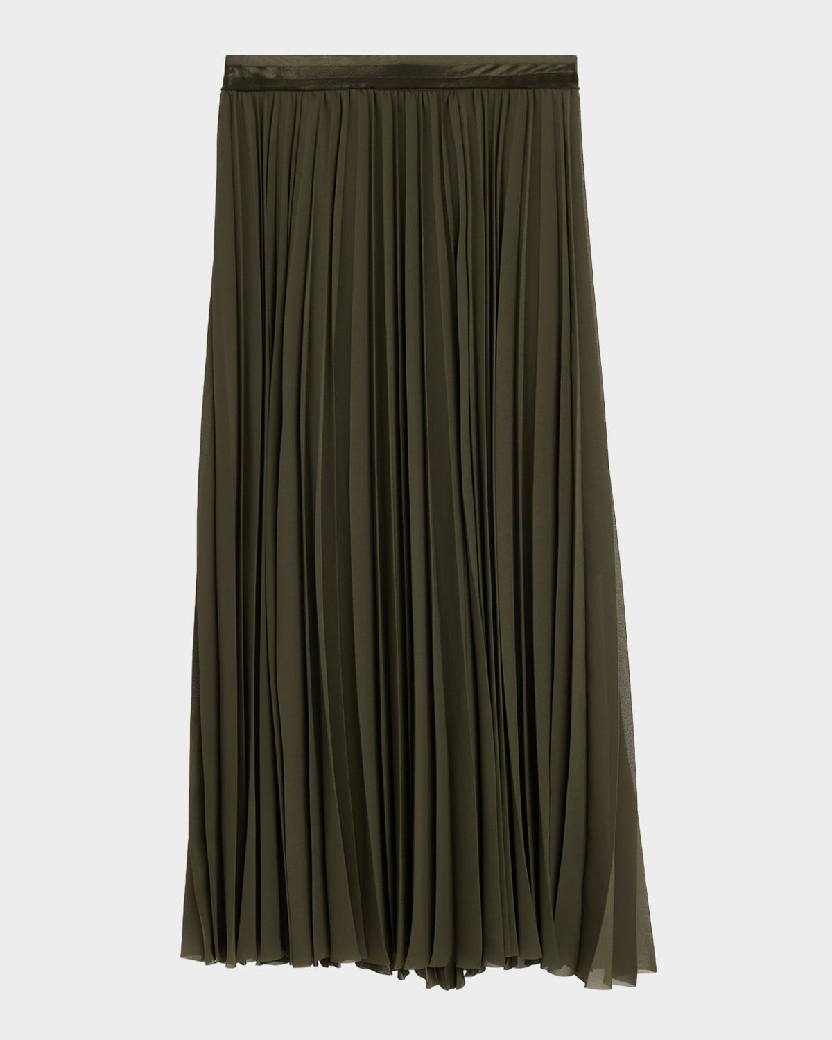 Pleated Chiffon Midi Skirt