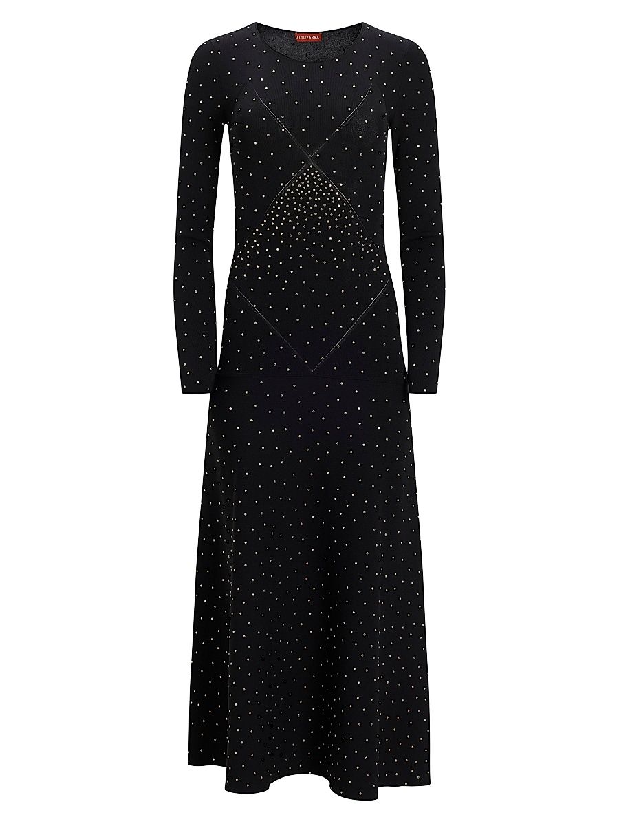 Women's Wenny Studded Maxi Dress - Black - Size Medium