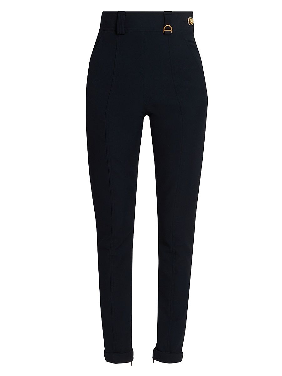 Women's Woven Straight-Leg Trousers - Black - Size 12