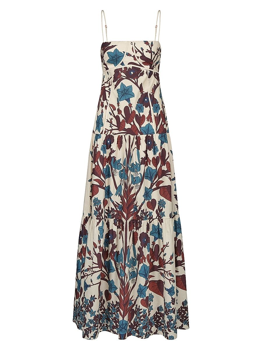 Women's Simbólico Cotton Maxi Dress - Ecru Wine Middle Blue - Size 6
