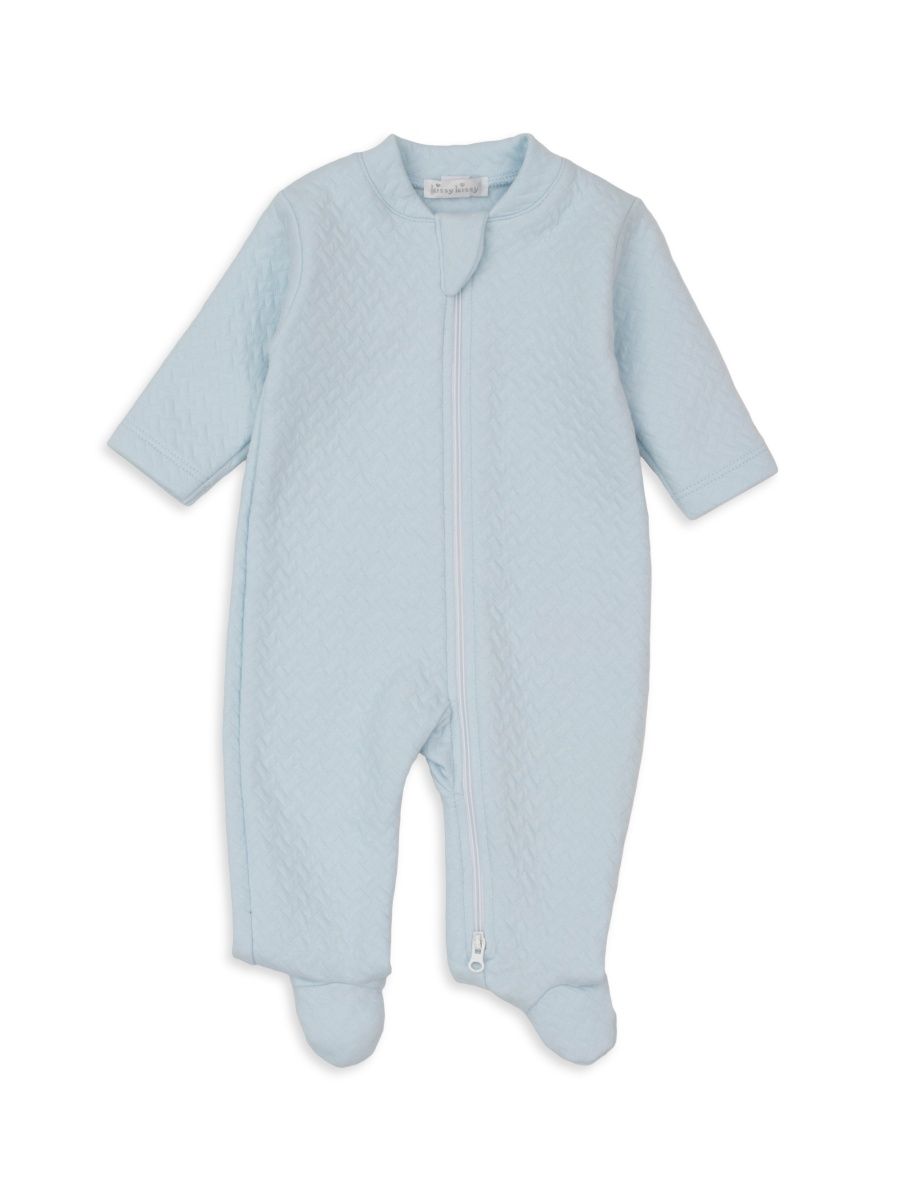 Kissy Kissy Unisex Baby's Quilted Cotton Footie - Light Blue - Size Newborn