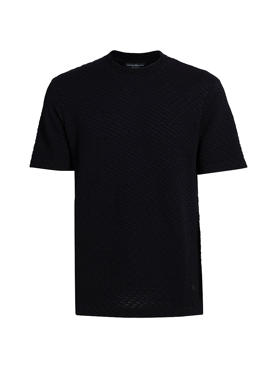 Men's Textured T-Shirt - Black - Size Medium