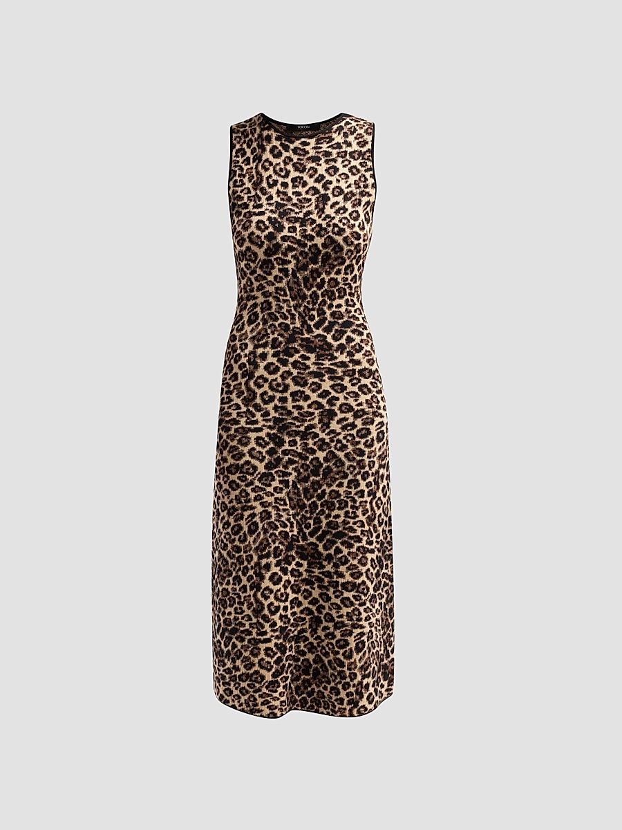 Women's Alessia Leopard Print A-Line Dress - Size XL