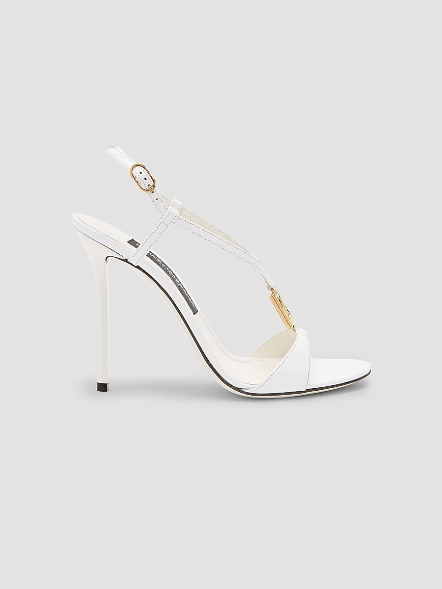 Dolce & Gabbana Women's Vernice 105MM Patent Leather Stiletto Sandals - Bianco - Size 12