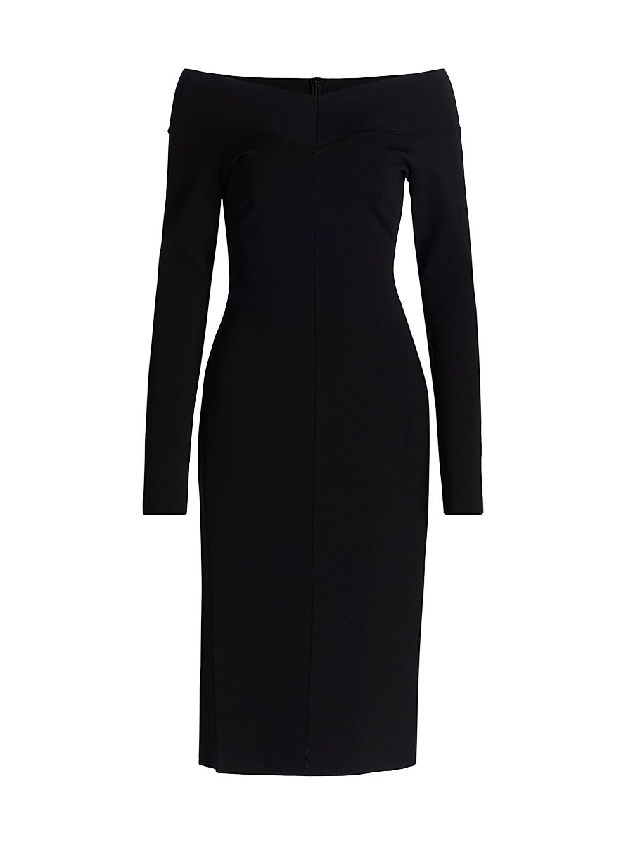 Women's Portrait Knit Sheath Dress - Black - Size XS