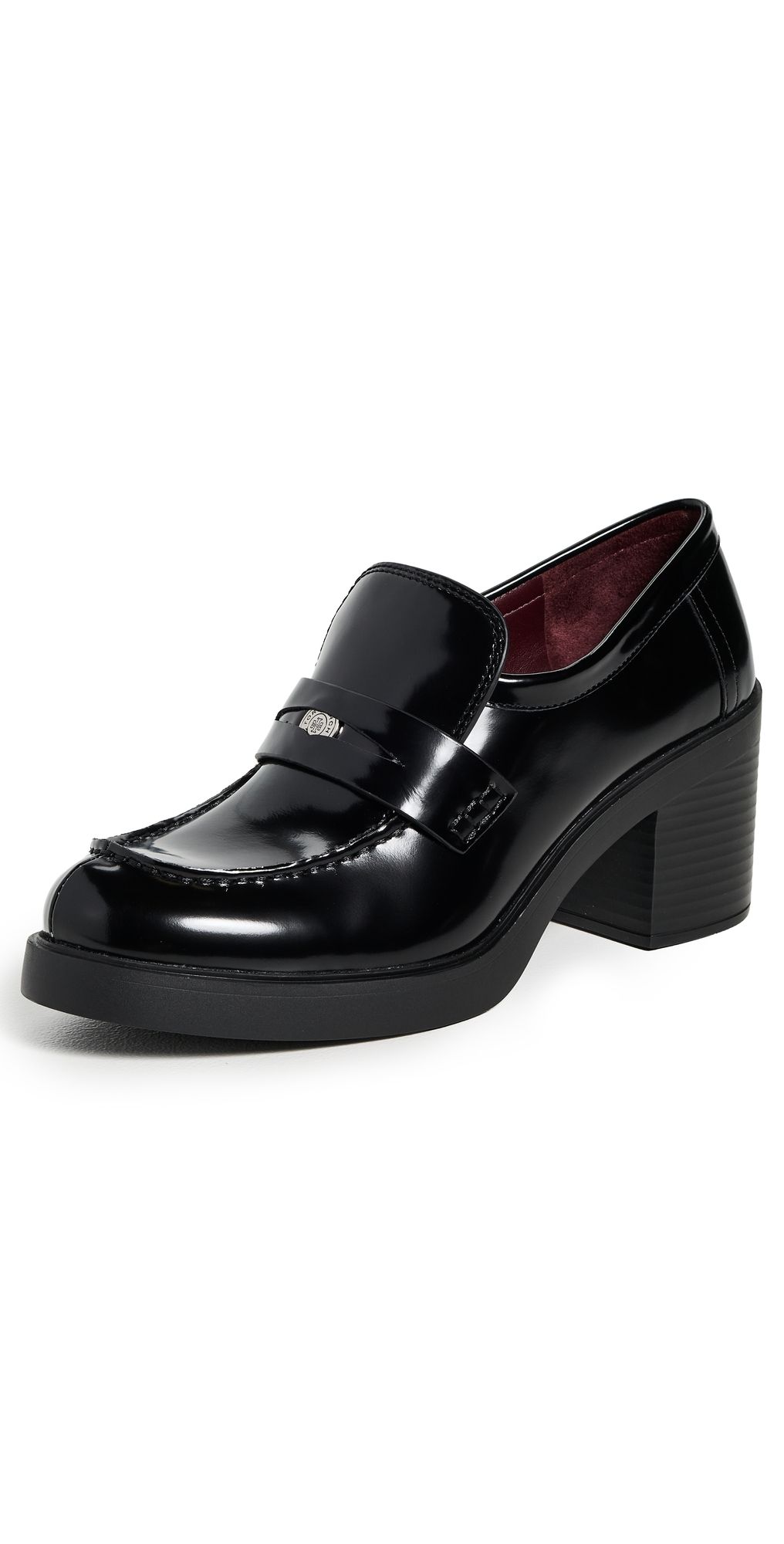 Tory Burch Classic Heeled Lug Loafers Perfect Black 7