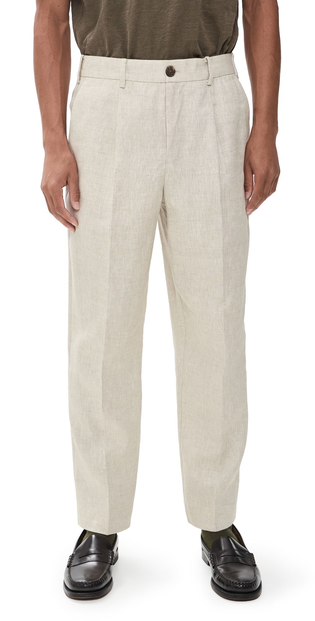 Wax London Aubyn Linen Trousers Natural 32