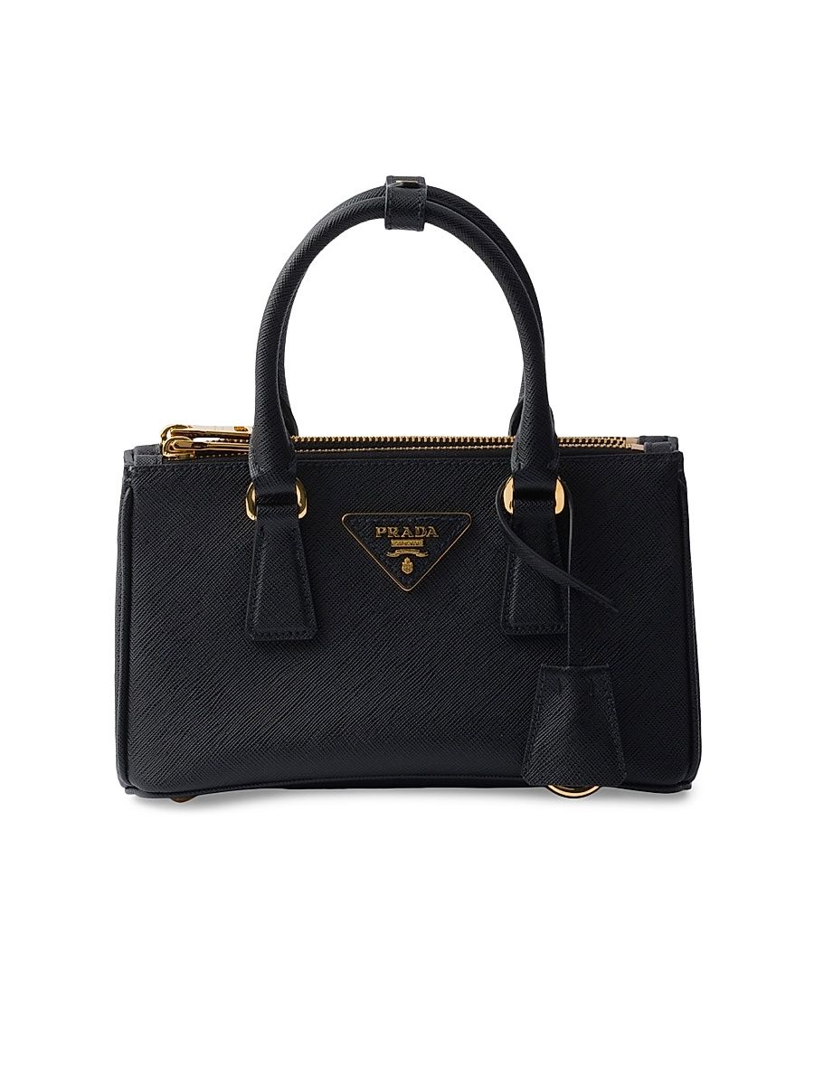 Women's Galleria Saffiano Leather Mini Top Handle Bag - Black