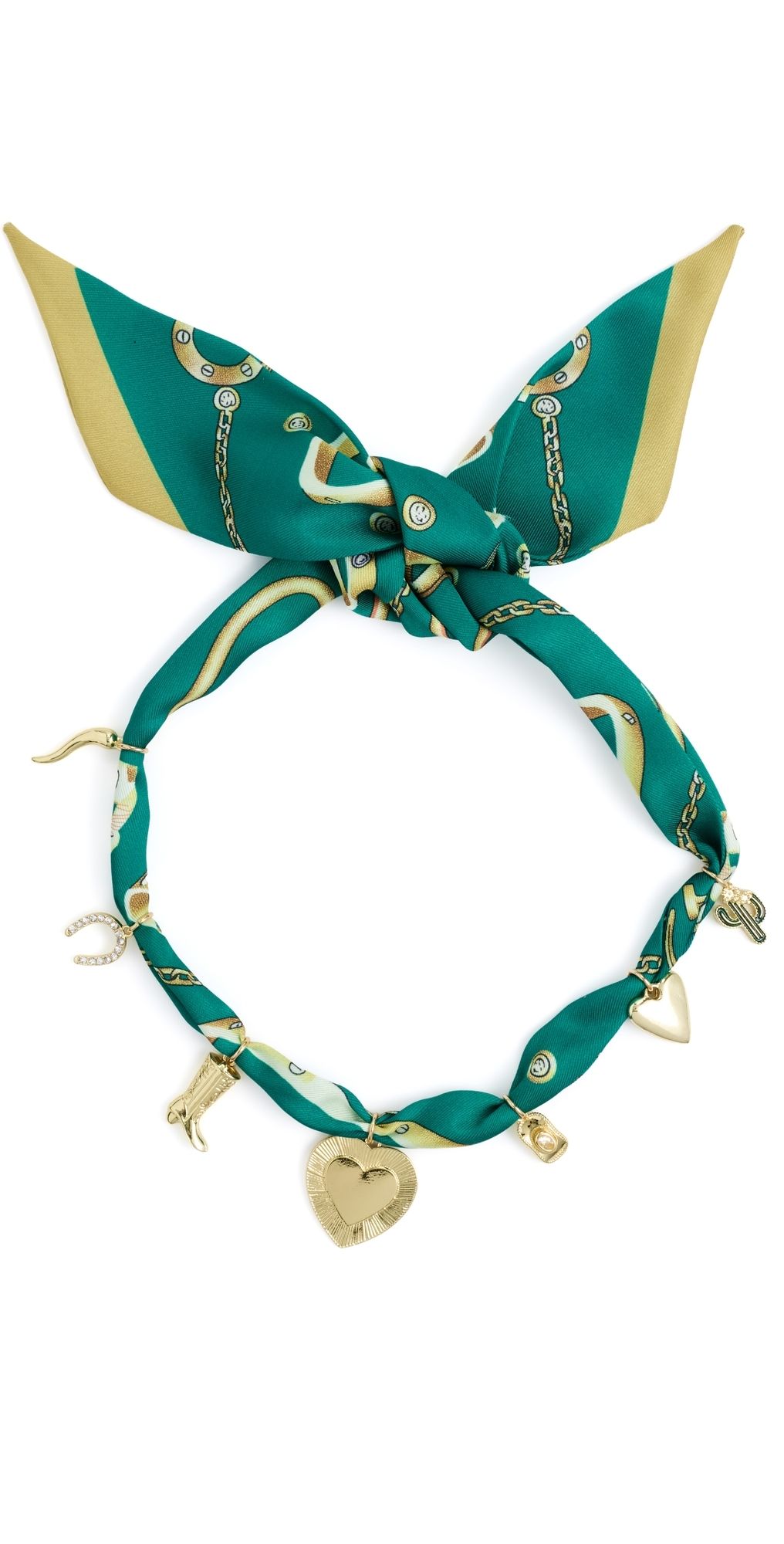 By Adina Eden Dangling Charm Scarf Necklace Gold One Size