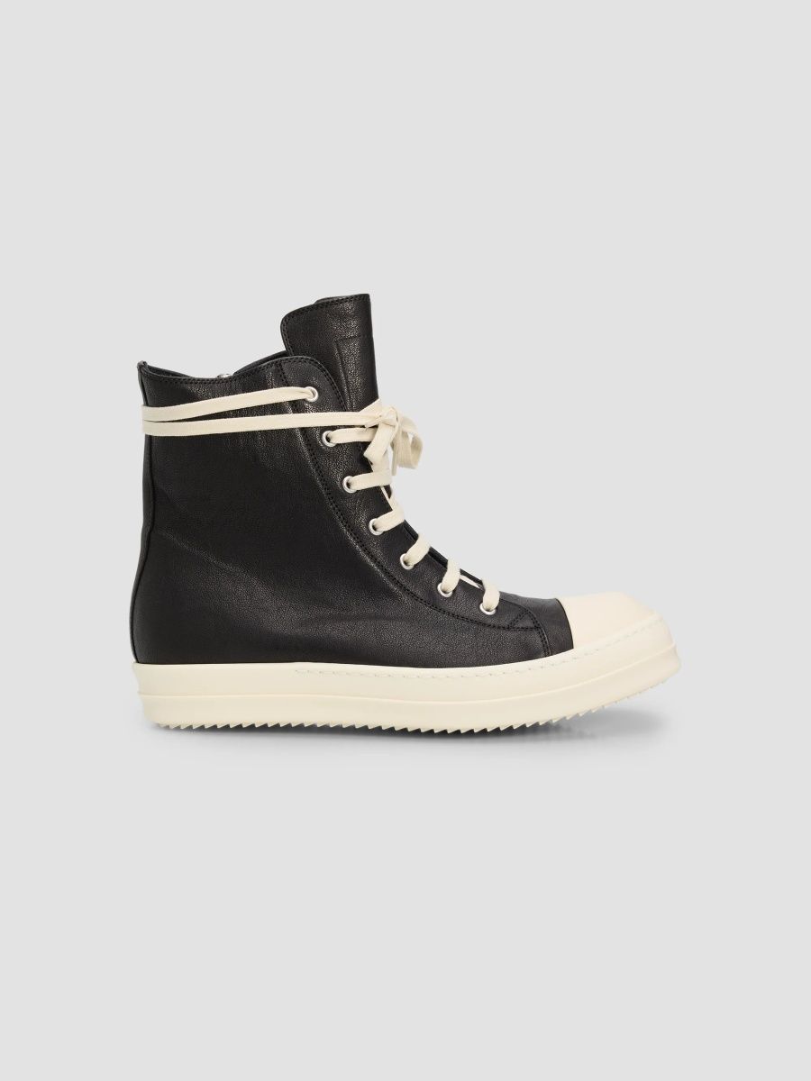Rick Owens Men's Tower High-Top Sneakers - Black Milk - Size 8