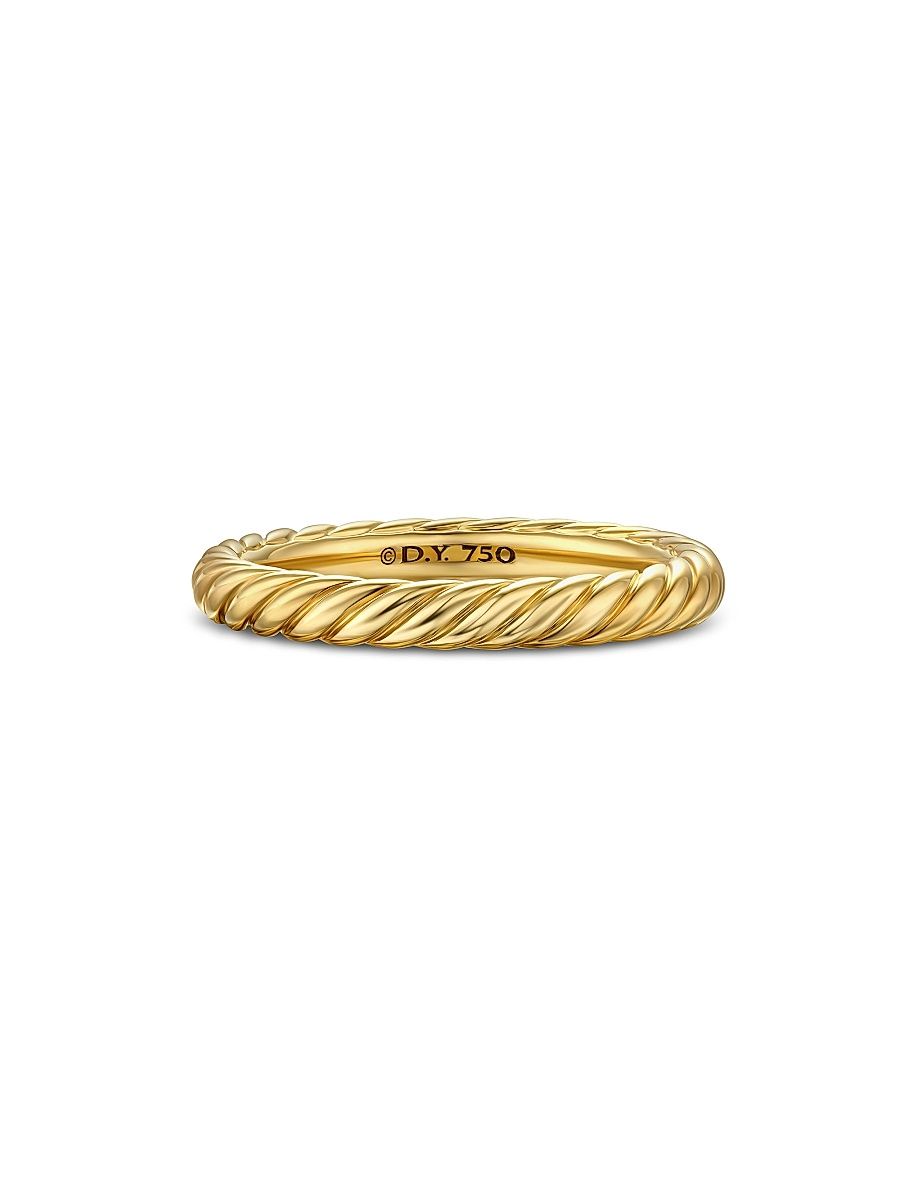 Women's Cable Band Ring in 18K Yellow Gold, 2.8MM - Gold - Size 7