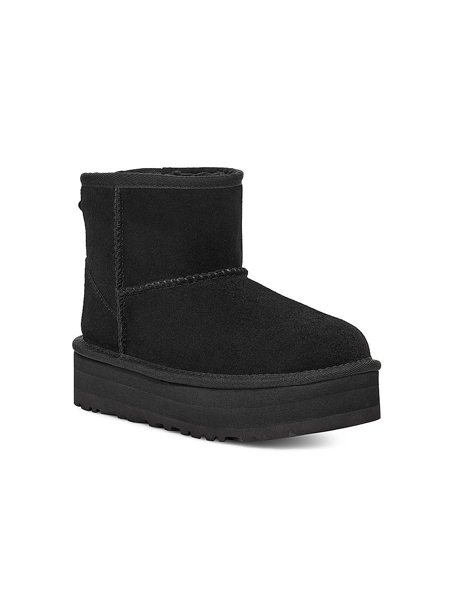 Little Girl's & Girl's Classic Mini Platform Boots - Black - Size 5 (Child)