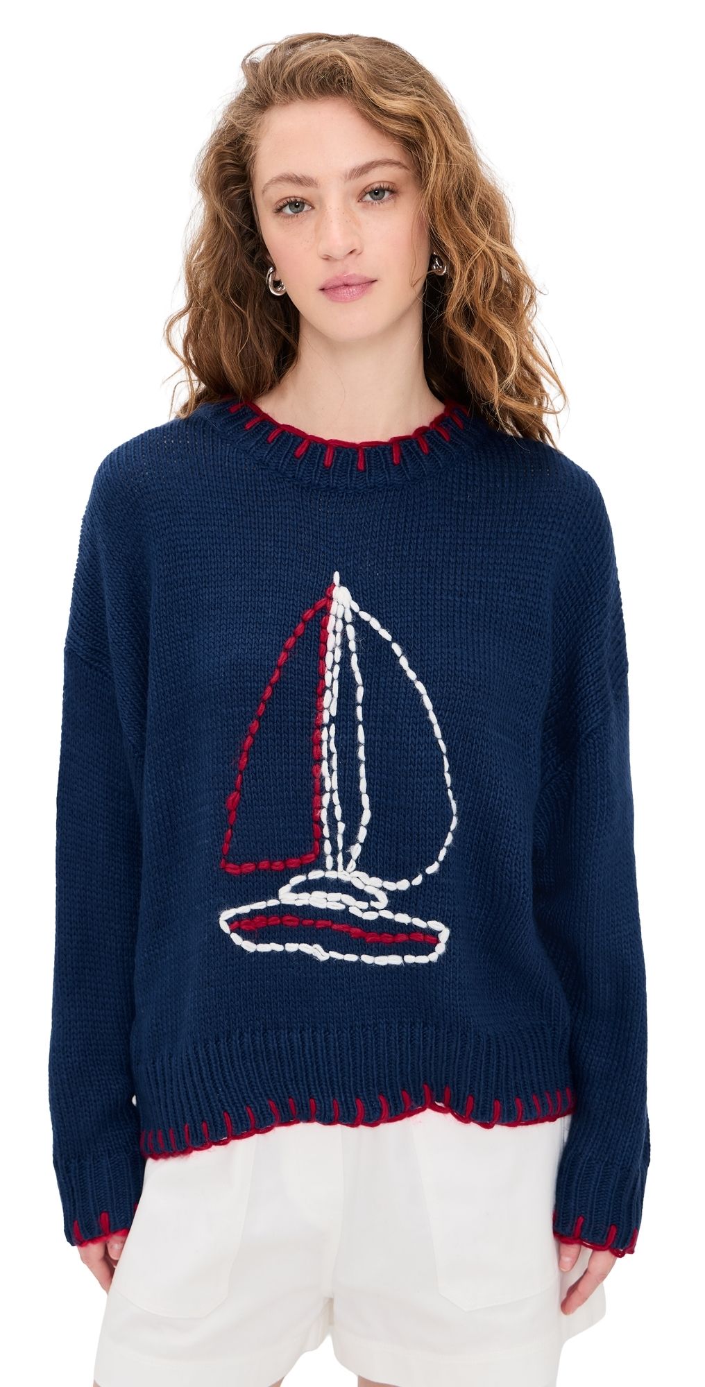 Bailey Rose Sailboat Sweater Navy XS