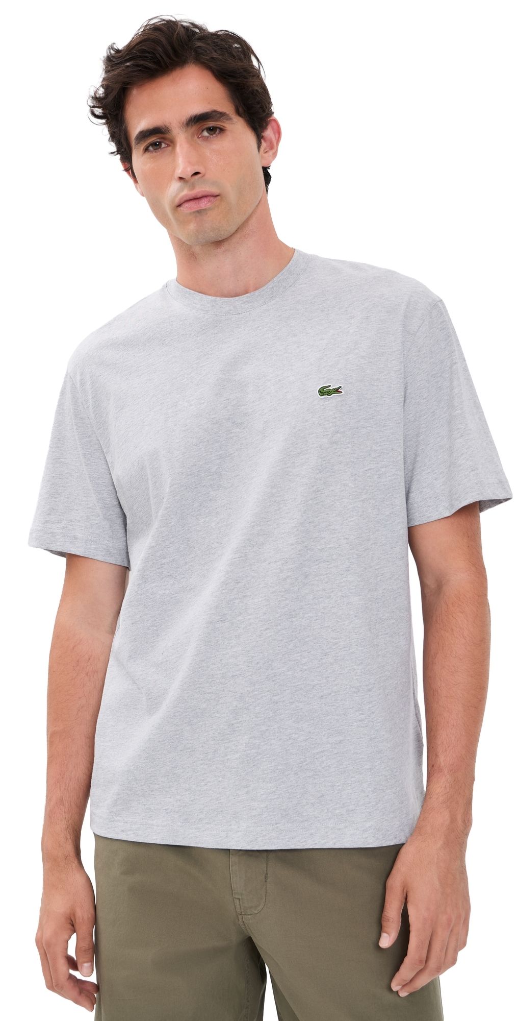 Lacoste Cotton Logo Tee Grey Chine S