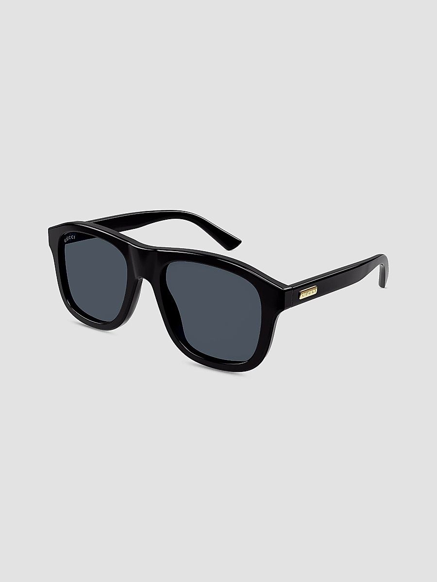 Gucci Men's 80s Monocolor 54MM Acetate Pilot Sunglasses - Black