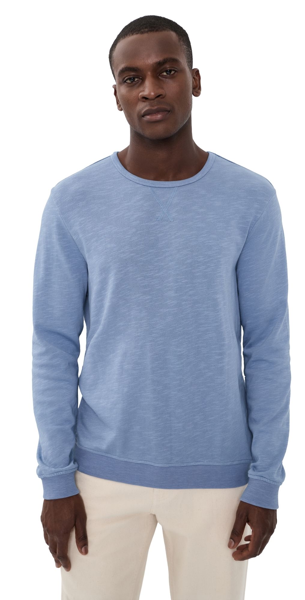 Onia Slub Terry Crewneck Soft Blue XXL