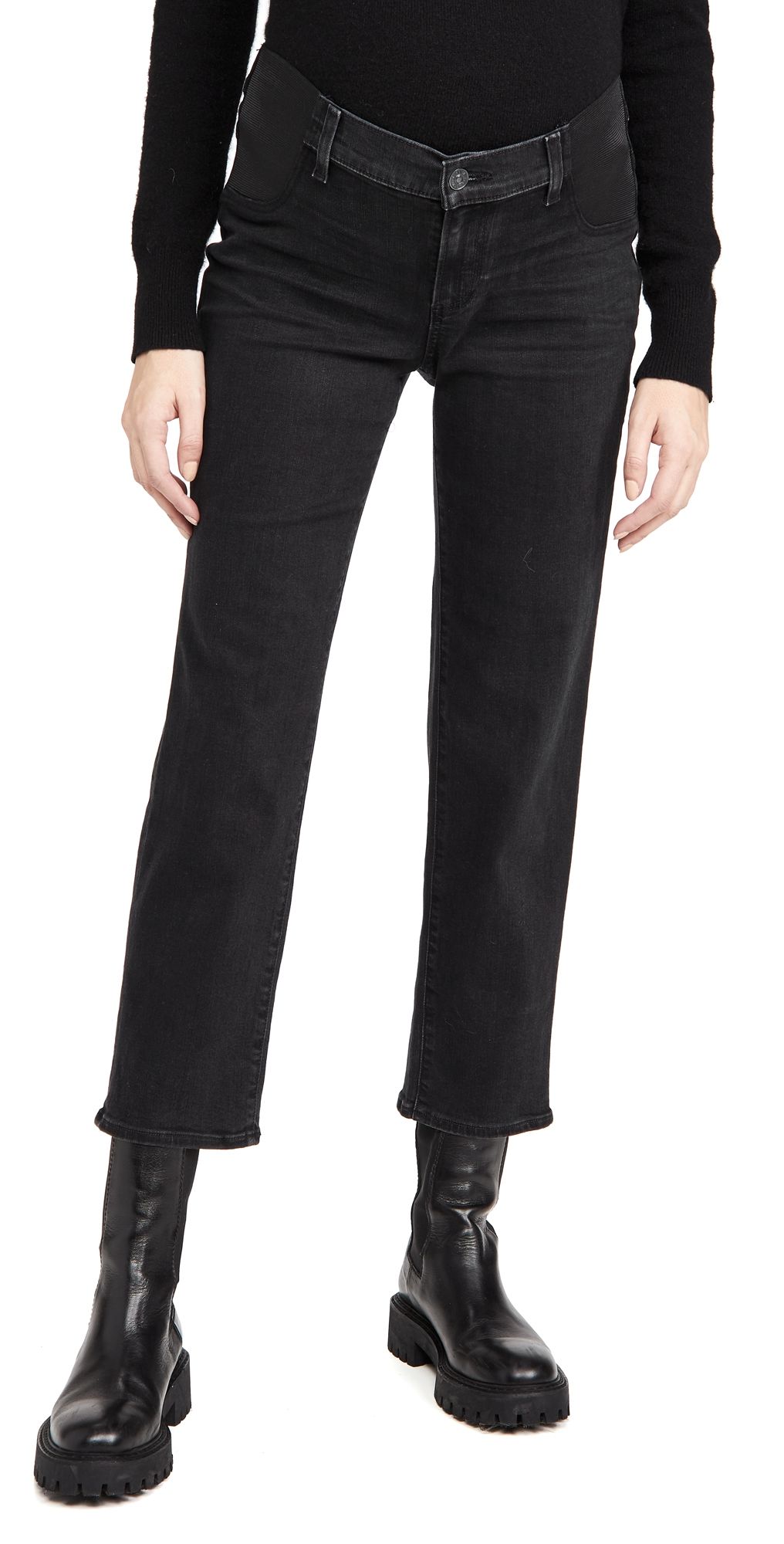PAIGE Maternity Noella Straight Jeans Black Willow 34