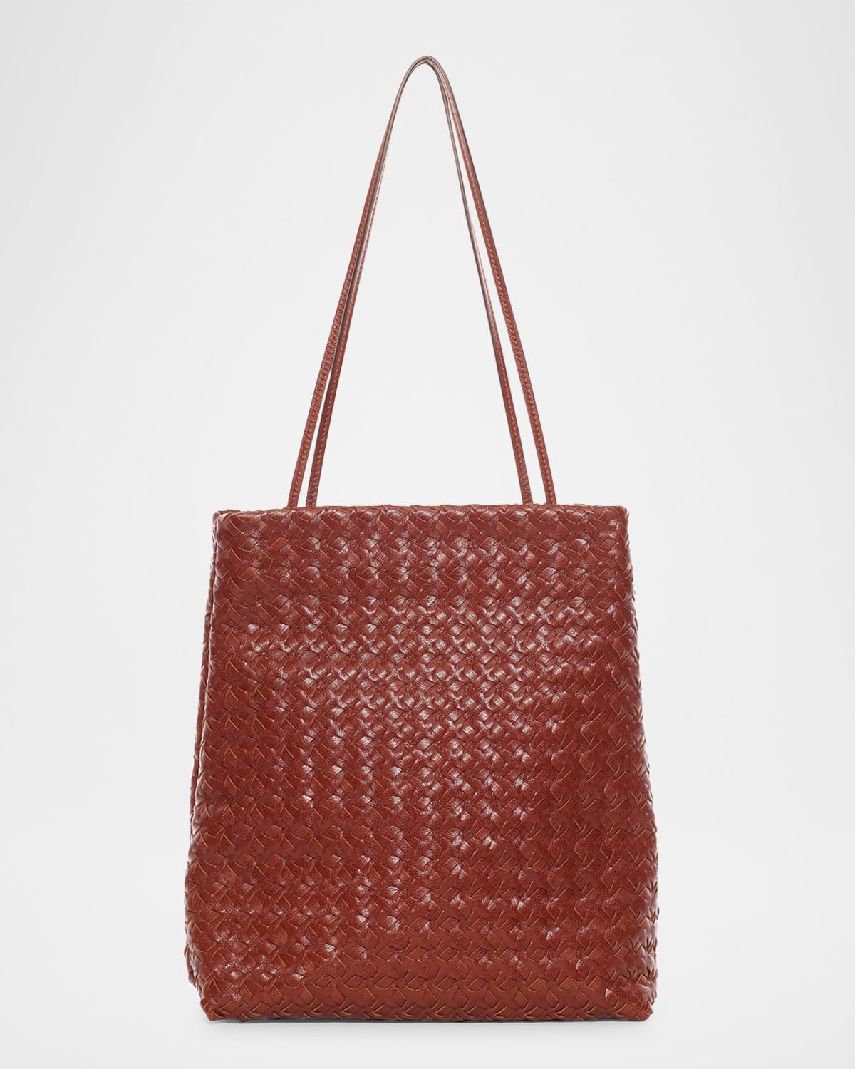 Lilou Woven Shoulder Bag in Vintage Leather