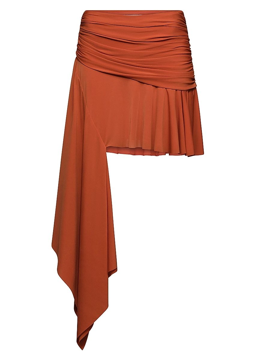Women's Emerson Side Drape Miniskirt - Terracotta - Size 4