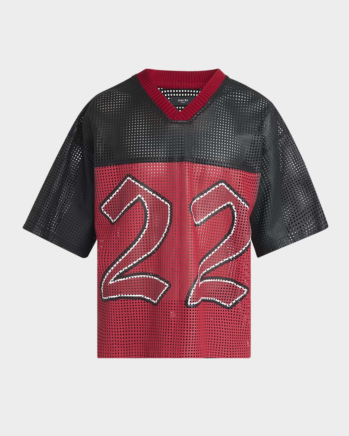 Men & apos;s Amiri 22 Oversized Mesh Leather T-Shirt
