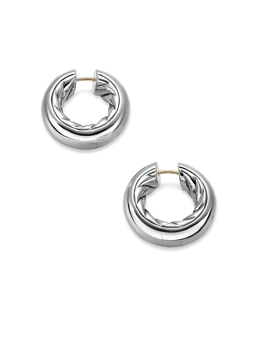 Women's Mercer Hoop Earrings in Sterling Silver 24.7MM - Silver