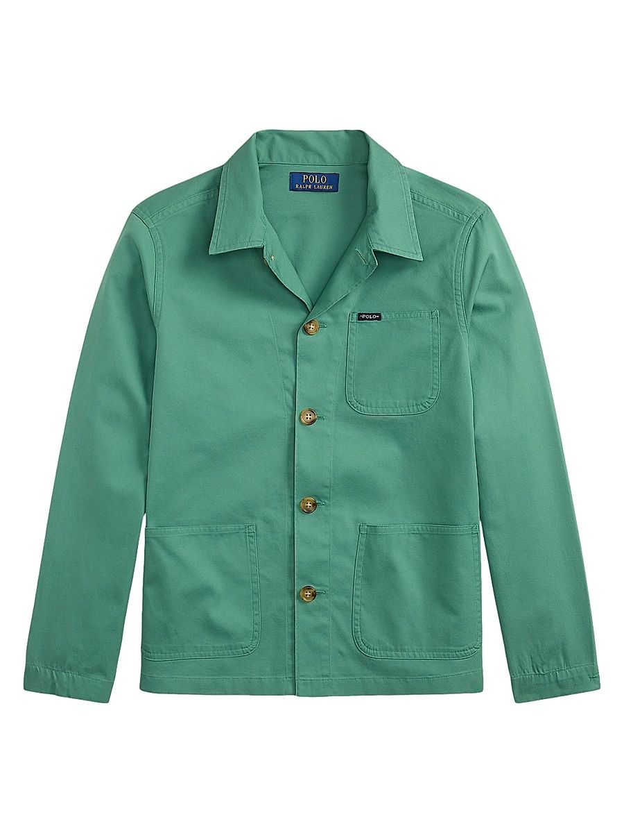 Little Boy's & Boy's Cotton Chino Overshirt - Bay Green - Size 14
