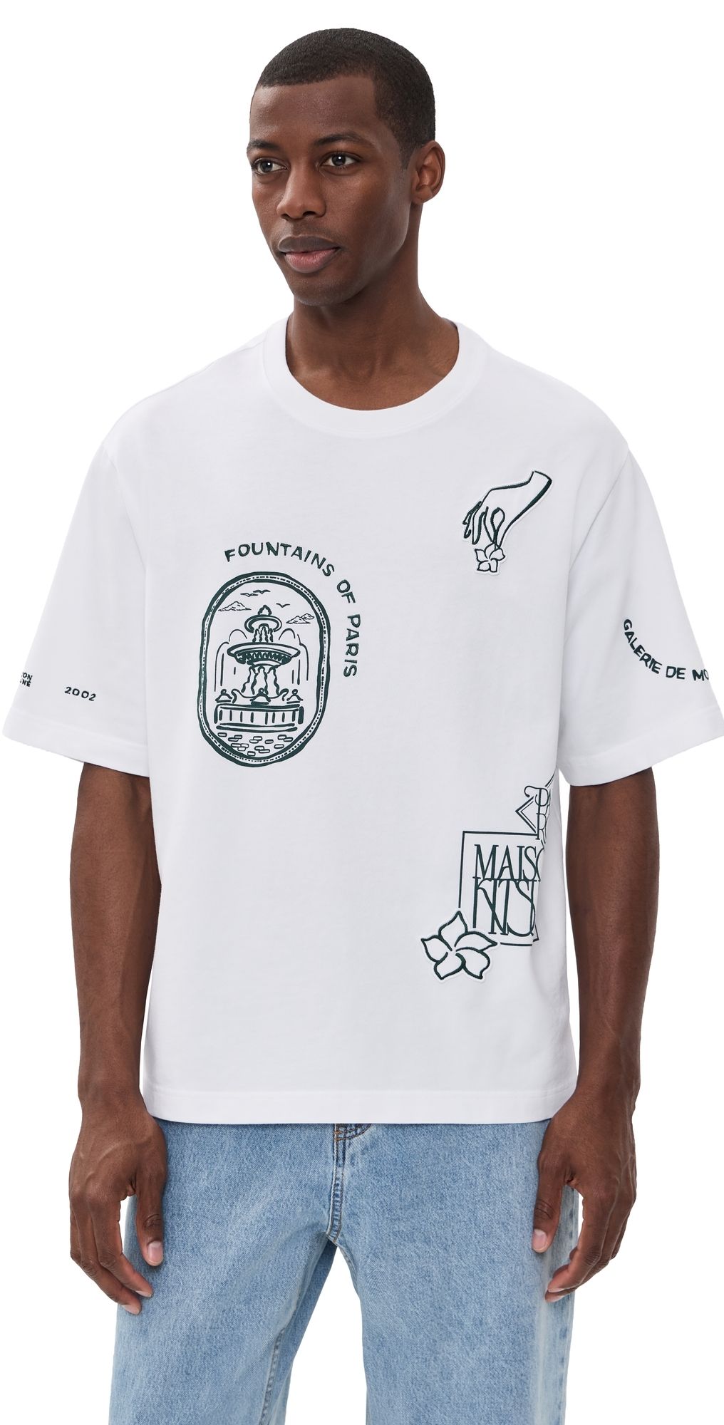 Maison Kitsuné Art Nouveau Stamps Oversize Tee White M