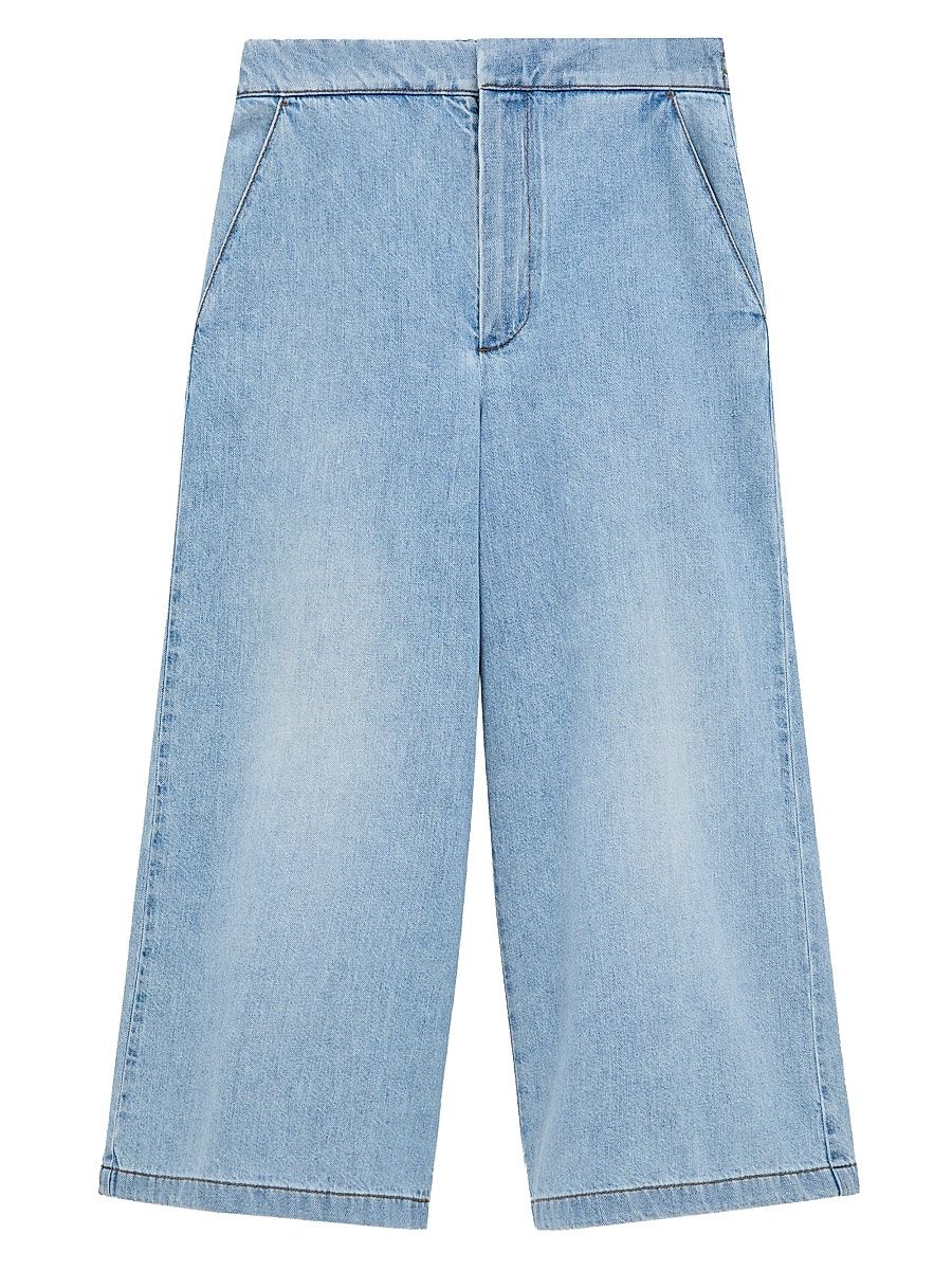 Women's LOEWE x Paula's Ibiza Denim Crop Trousers - Washed Blue - Size Medium