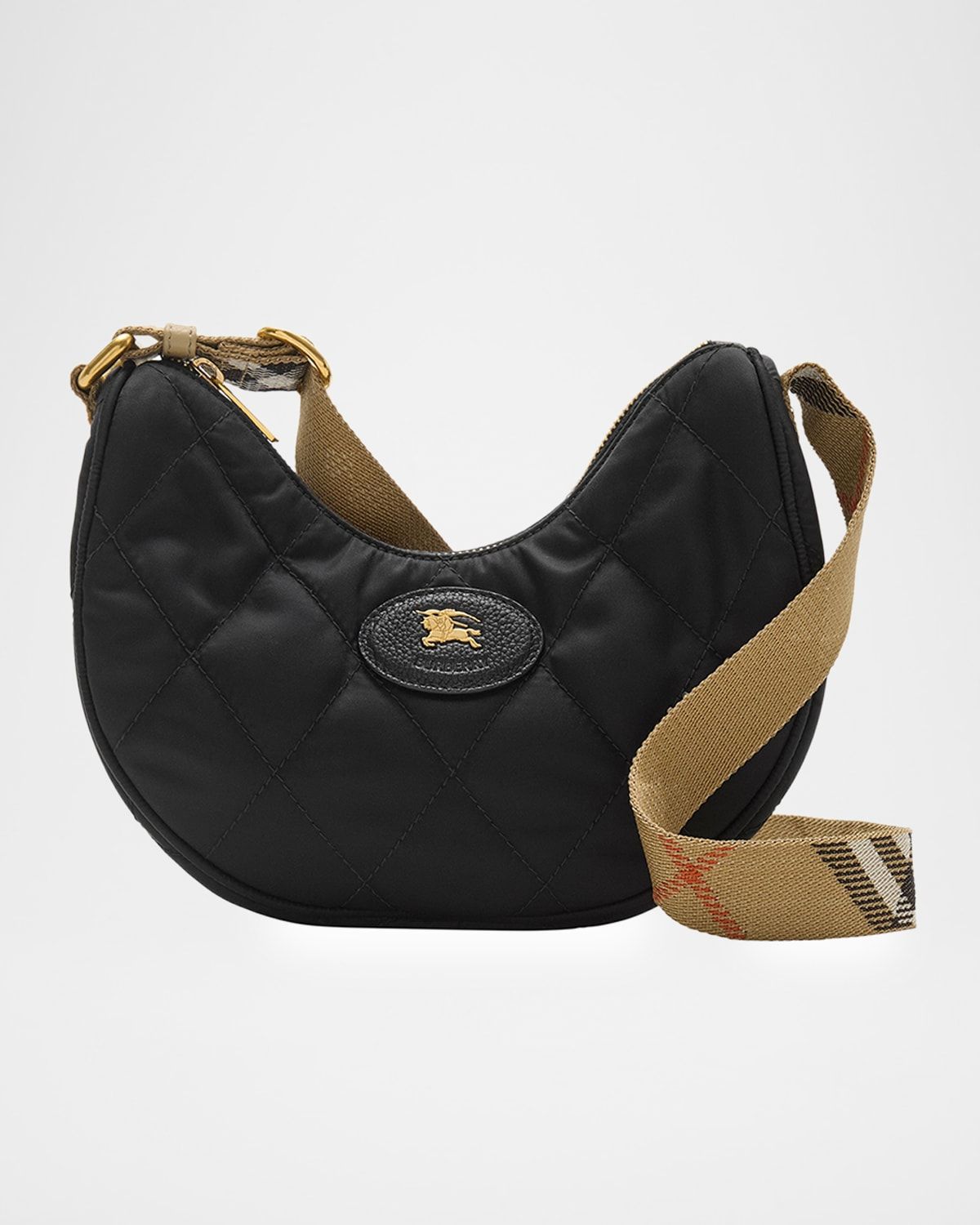 Horseshoe Quilted Nylon Crossbody Bag