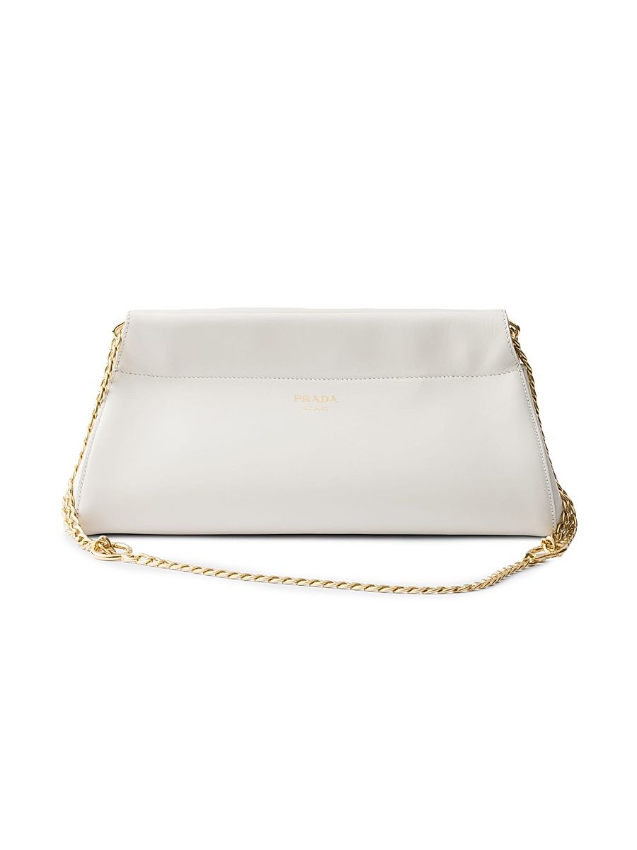 Women's Enchaîné Medium Leather Shoulder Bag - White